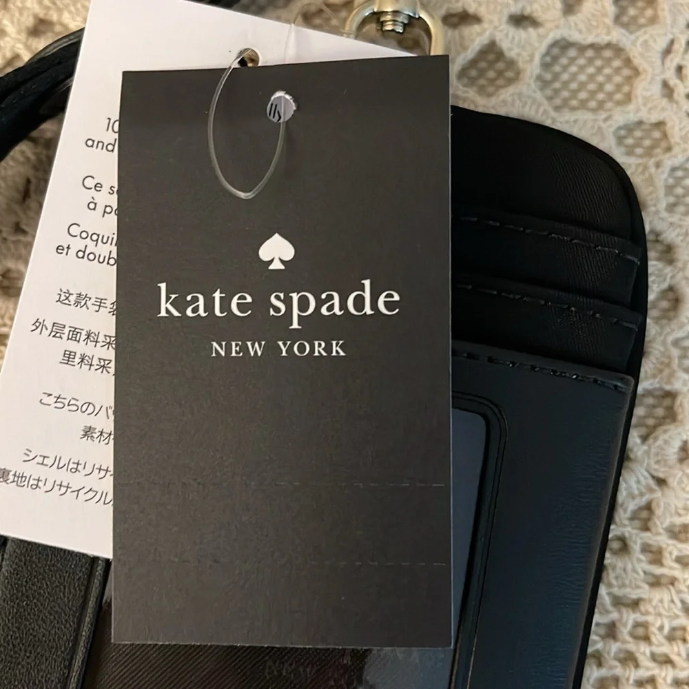 NWT-Kate Spade Chelsea Black Card Case Lanyard ID Multi Zip Card Case - Picture 5 of 9
